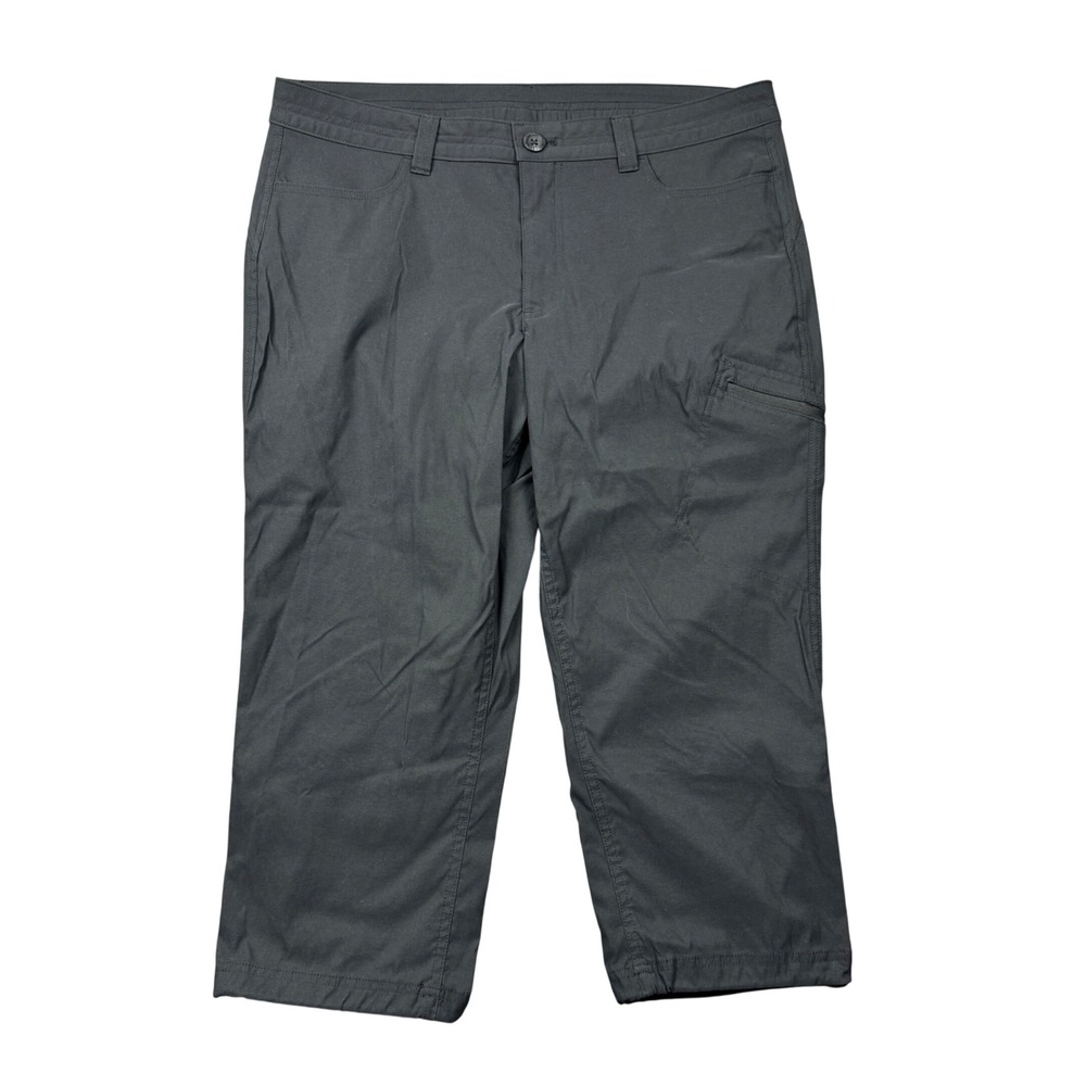 Eddie Bauer Capri Pants Black Women 12 Cargo Hiking Outdoor Nylon Granola Gorp